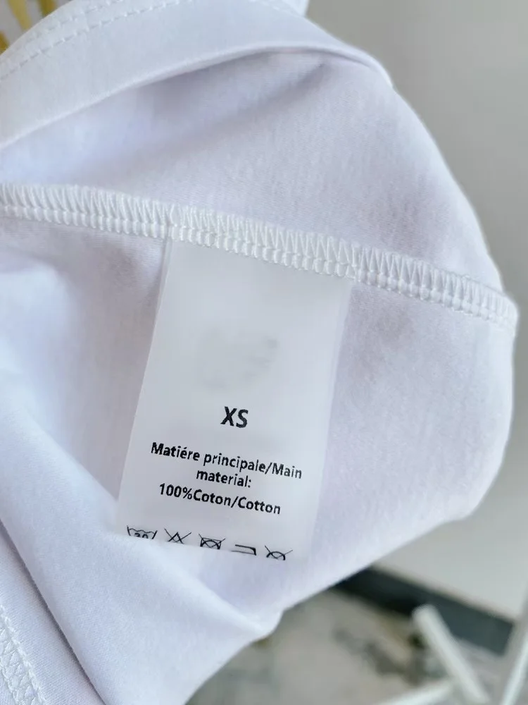 

2021 Dropship 100% Cotton Women White T-shirt Short Sleeve Letter Printed O-neck Loose 2021 Summer Casual Tees