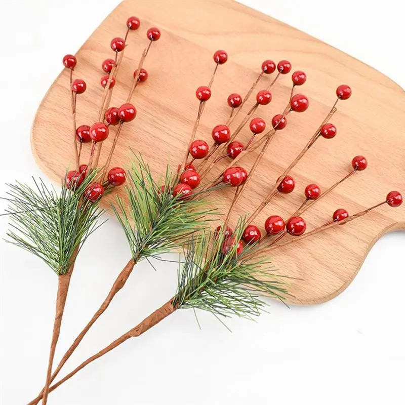 6 шт. красный смешанный искусственный цветок вишневые ягоды с тычинками Набор DIY