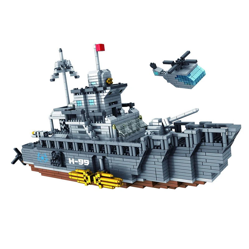 

Diy Micro Military Warship Series Building Blocks Assembling Tank Transport Model Bricks for Children Toys Birthday Gifts