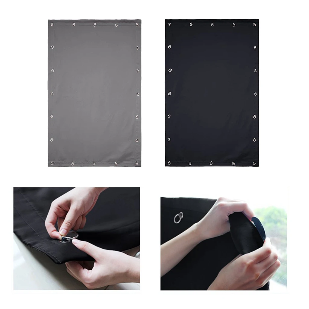 Blackout Blind Curtains with Suction Cups Shading Reflecting for Roof Windows