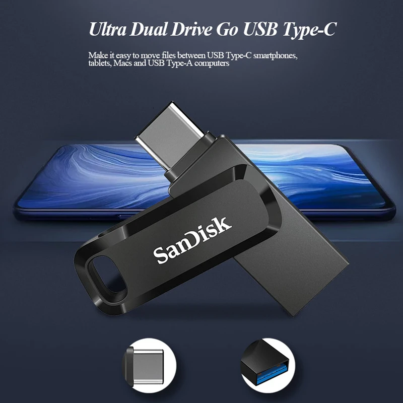 USB флеш-накопитель SanDisk OTG USB 3,1 Type-C 32 Гб 64 Гб до 150 МБ/с. Флешка 128 ГБ флеш-накопитель 256 ГБ для сотовых телефонов, планшетов, ПК, SDDDC3 от AliExpress WW