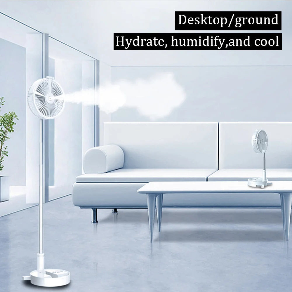 Satin Al Taşınabilir Teleskopik Fanlar USB şarj Edilebilir Fan HAVA SOĞUTUCU Nemlendirme Ile Gece Lambası/telefon Masaüstü Tutucu Katlanabilir Mini FAN28