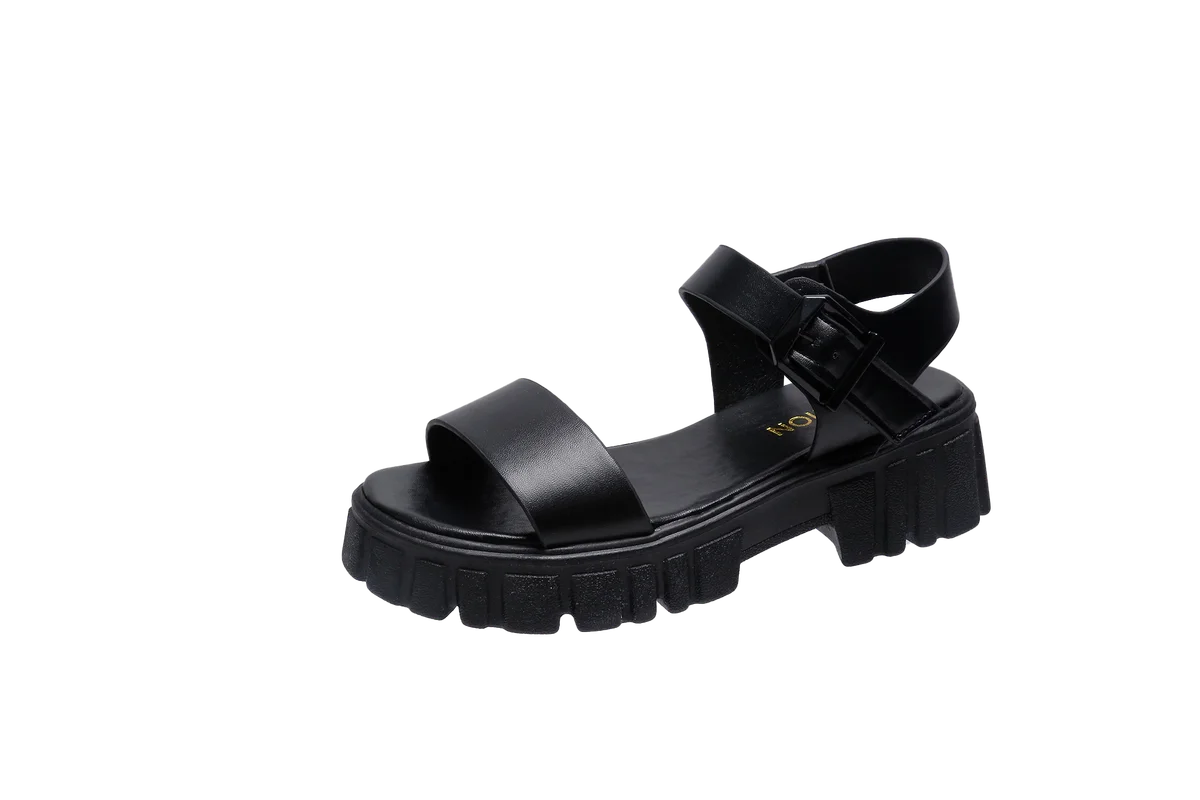 

Women's Thick Bottom Buckle Strap Wedges Beach Open Toe Breathable Sandals Shoes Solid Thick Bottom Chaussure
