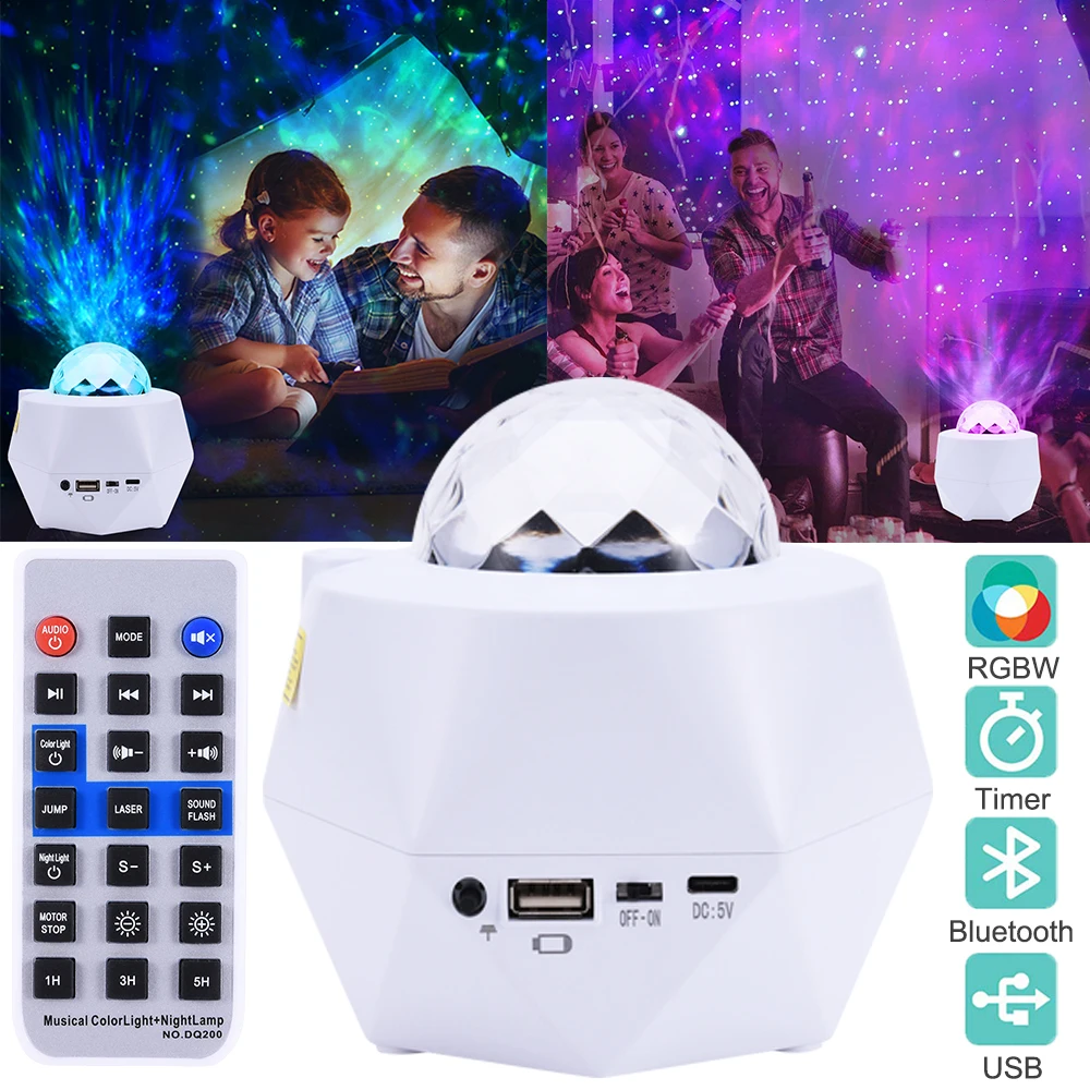 USB-прожектор с регулируемой яркостью и водяными волнами светодиодный