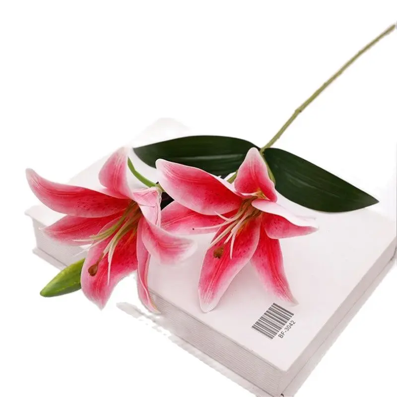 Один поддельный короткий стержень латексная Лилия Реалистичная на ощупь Lilium Brownii