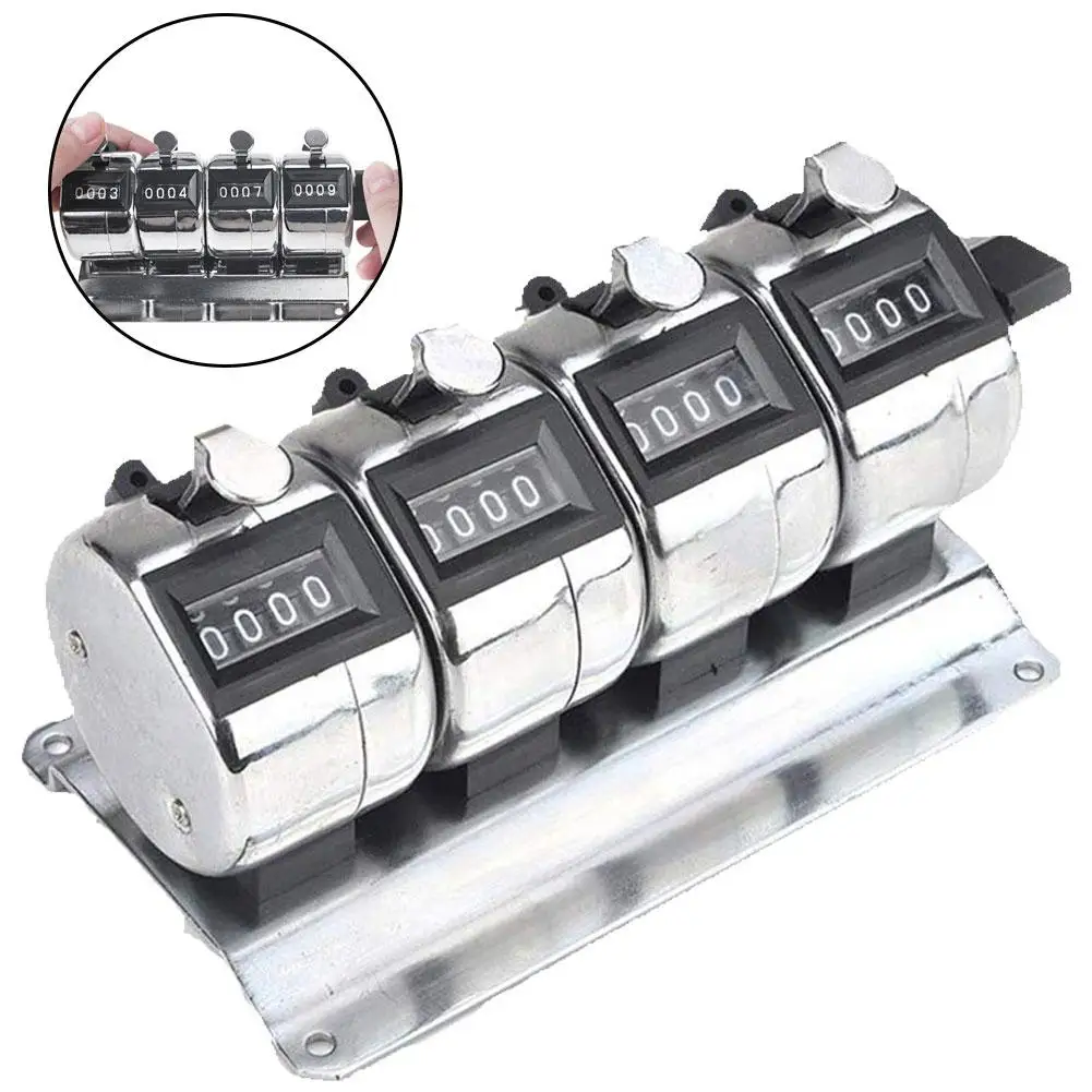 Металлический ручной механический счетчик с 4 рядами цифр Скакалка для