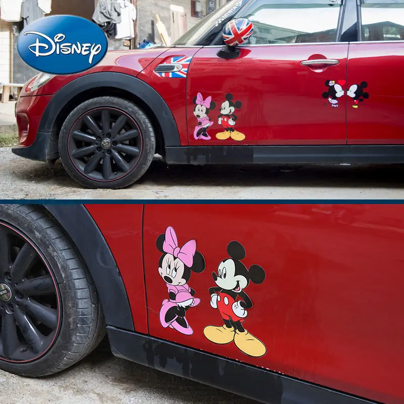 

Disney Mickey Mouse Minnie Mickey Lovers Cute Scratch Sticker Cartoon Car Sticker Decorative Sticker Side Door Barrier