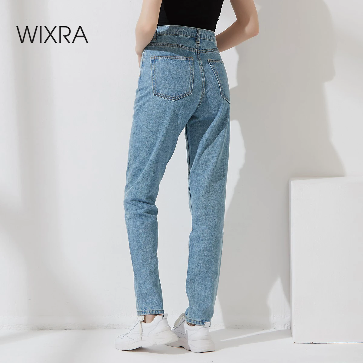 Wixra Базовые Женские джинсы шаровары размера плюс женские уличные винтажные