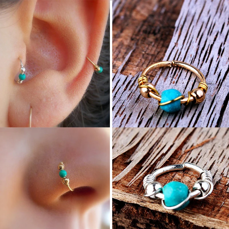 Один Продажа Мода носовые ногти Прохладный обмотки нос кольцо 10/12 мм в стиле панк