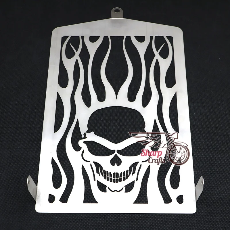 Аксессуары для мотоциклов хромированный череп пламя радиатор решетка Защитная