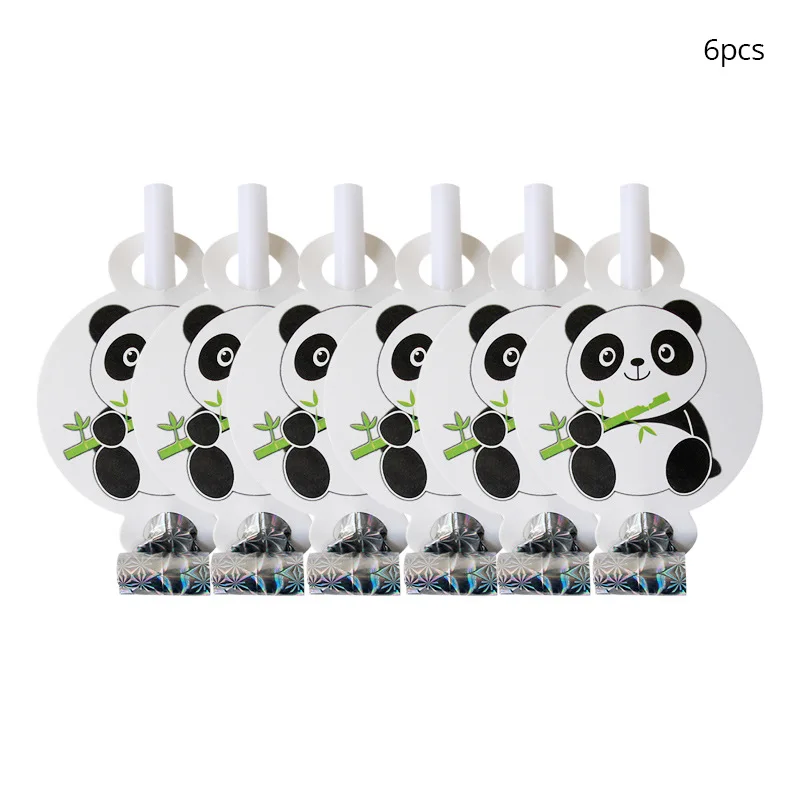 panda 12 шт./партия, милый геймпад в горошек, напечатанные свистки, вечерние, дующие драконов, для игровых проигрывателей, вечерние принадлежности и украшения - Цвет: panda