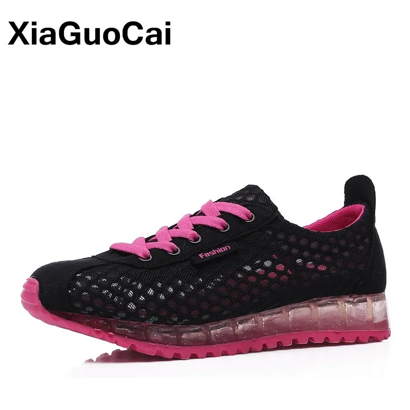 Summer Women Casual Shoes Mesh Female Flats Breathable Lace Up Leisure Cushioning Woman's Sneakers Outdoor 2020 Walking Footwear