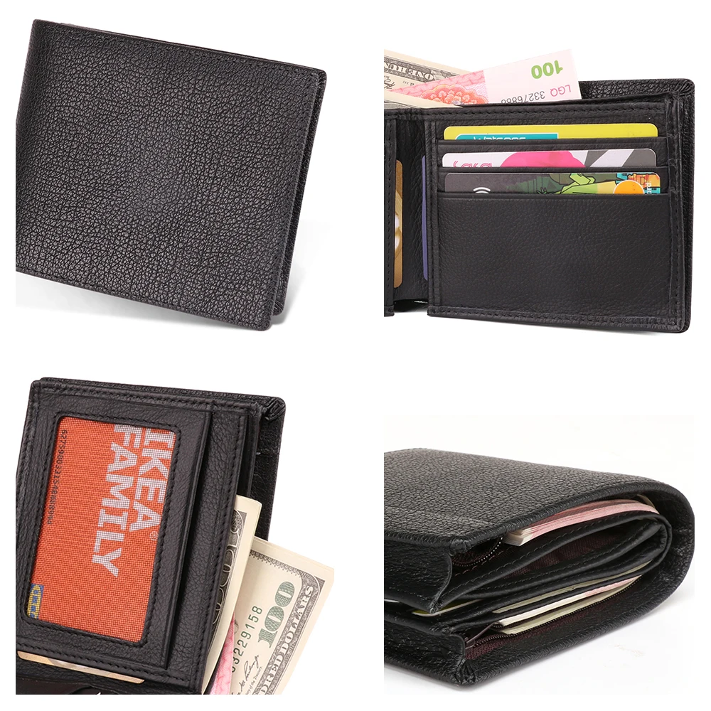 Joyir из натуральной кожи Для мужчин кошельки Винтаж короткий бумажник с карманом