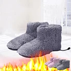 Ботинки унисекс с электрическим обогревом, с USB-зарядкой, карманный обогреватель, с быстрой зарядкой, для мужчин и женщин, моющаяся мягкая плюшевая зимняя обувь