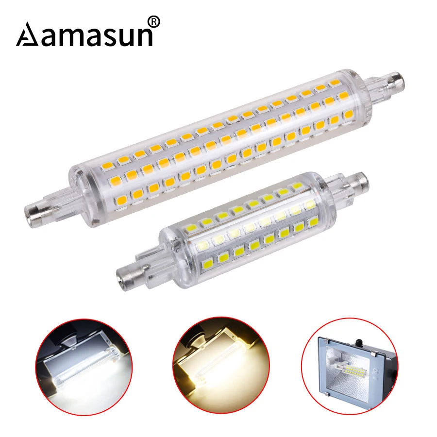 J78 J118 78 мм 118 мм R7S Lamparas Светодиодная лампа переменного тока 220 в 110 В 2835SMD 64 128 светодиодов прожектор Замена галогенного прожектора R7S без мерцания