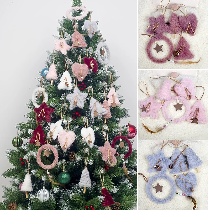 

Набор рождественских украшений, 3 упаковки, Рождественская елка, плюшевые подвесные украшения, украшения для праздничного праздника, вечер...