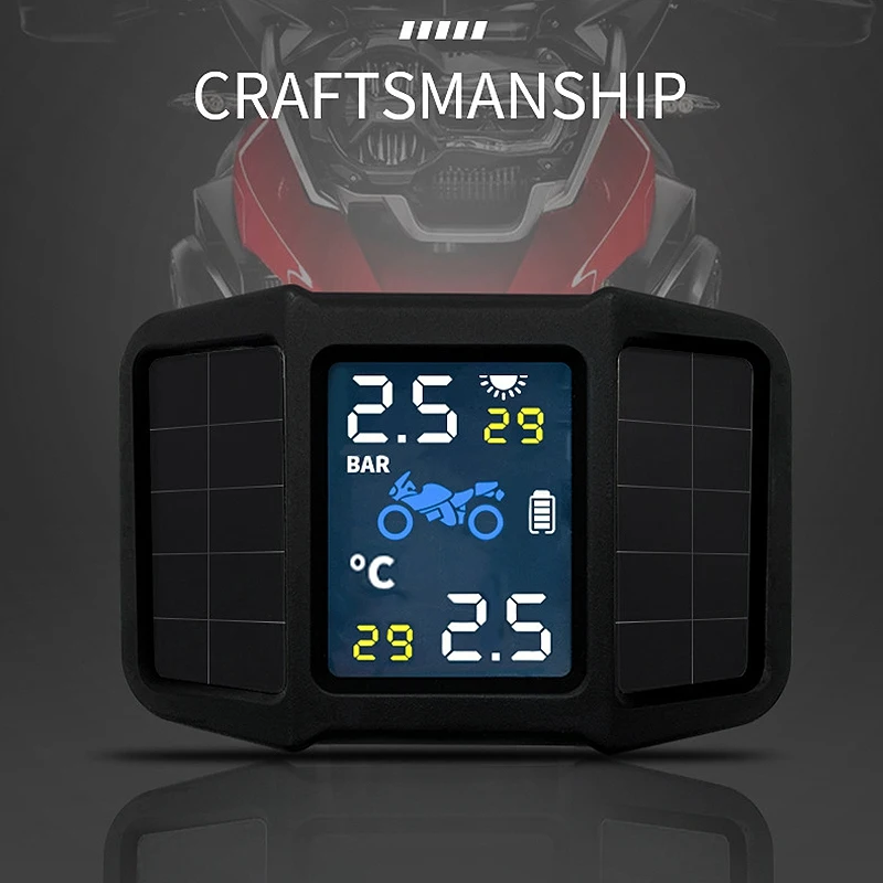 Солнечная зарядка мотоцикла TPMS двигатель шин давление температура мониторинга