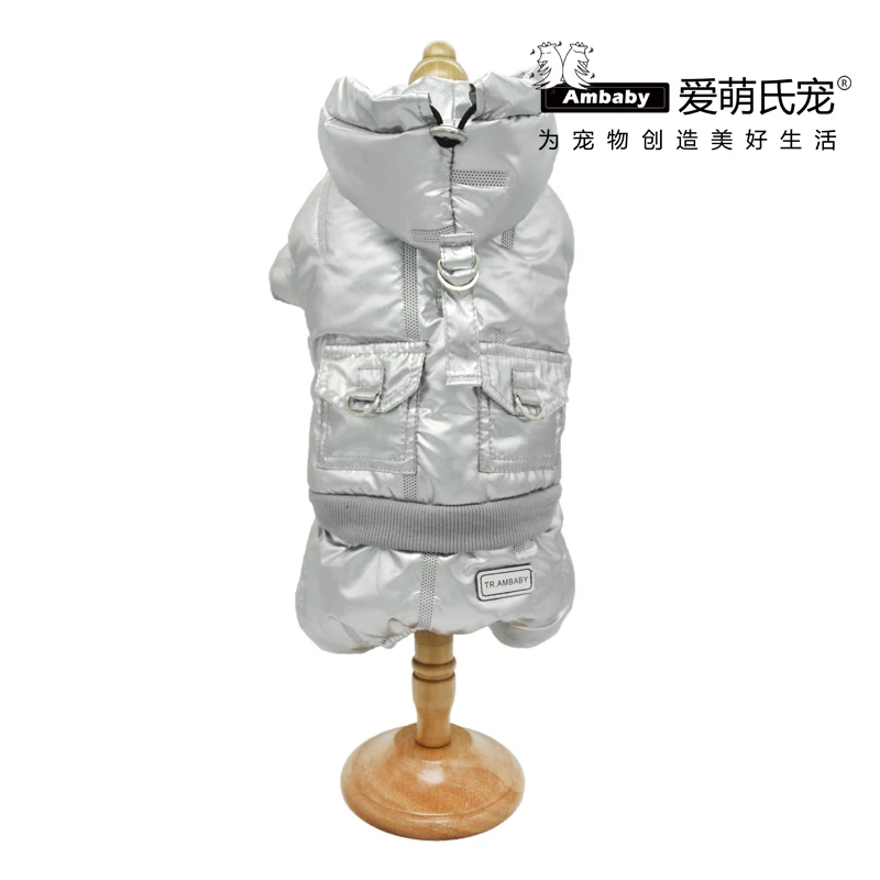 Siliver Ambaby/ осенне-зимняя одежда для домашних животных, Amazon,, крутые теплые куртки с капюшоном для собак, одежда для маленьких домашних животных среднего размера - Цвет: Siliver