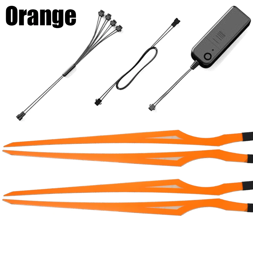 Orange 4 фары | 1 контроллер мотоциклетный светодиодный сигнал для ночной езды шлем EL холодный свет велосипедный шлем свет полосы Kitori - Цвет: Orange