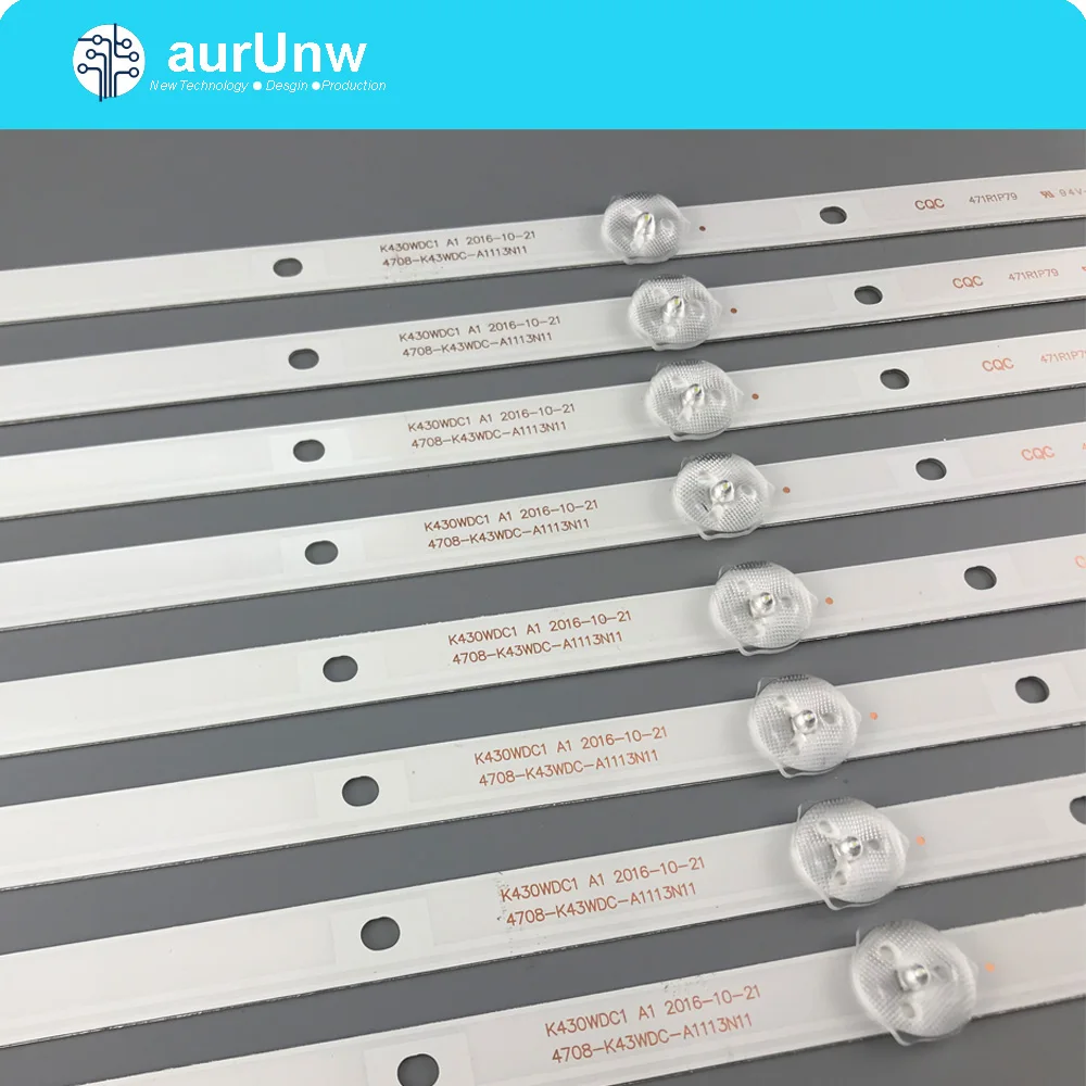 

8 шт ТВ лампа Наборы Светодиодная лента-подсветка для АОС LE43M3570/60 LE43M3579 адвокатские сословия СИД полосы 4708-K43WDC-A1113N11 линейки K430WDC1 A1