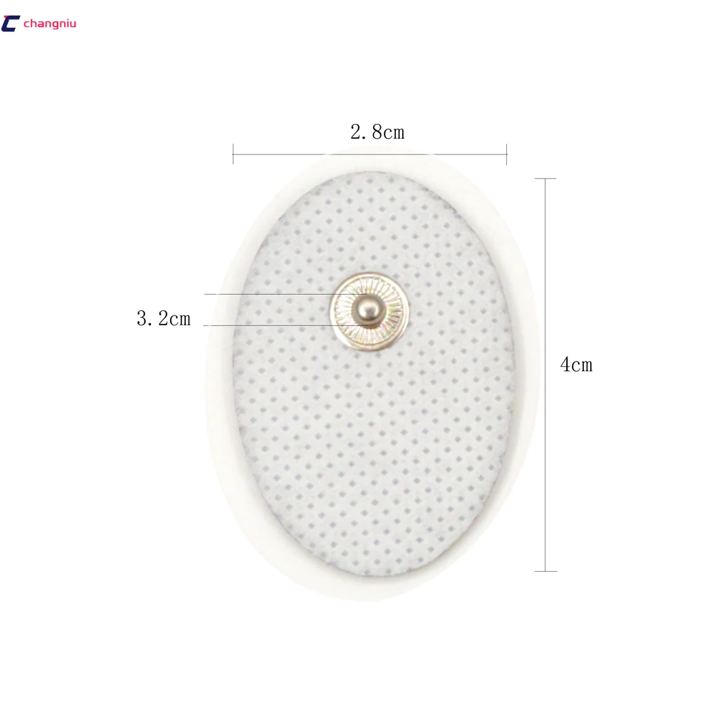 Freeshipping DHL 1000pcs Mini white Non-woven Tens snap electrode pad for body massage unit Acupuncture /EMS machine. 4*3cm | Красота и