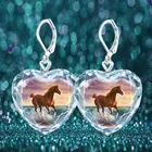 Серьги-подвески с сапфирами, в форме лошадей