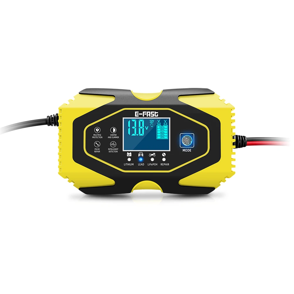 

12V 24V Full Automatic Car Battery Charger Power Pulse Repair Chargers Wet Dry Lead Acid Battery-chargers Digital LCD Display