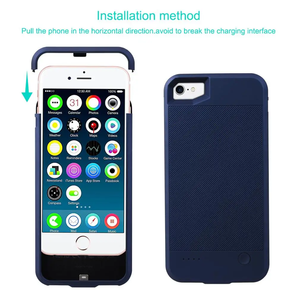 Чехол DuraPro для зарядки аккумулятора большой емкости iPhone 6 6s 7 8 чехол портативного