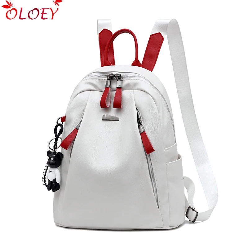 Рюкзак женский из мягкой кожи с отделениями в стиле колледжа для