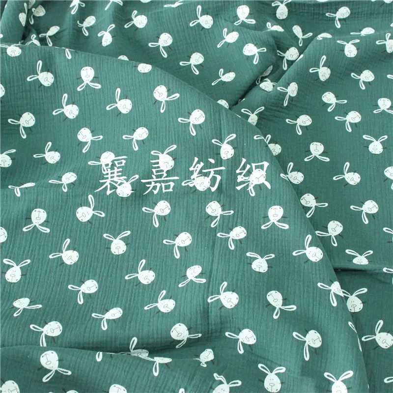 Мягкая Двойная Текстура ежа из крепа милая хлопковая ткань с кроликом сделай