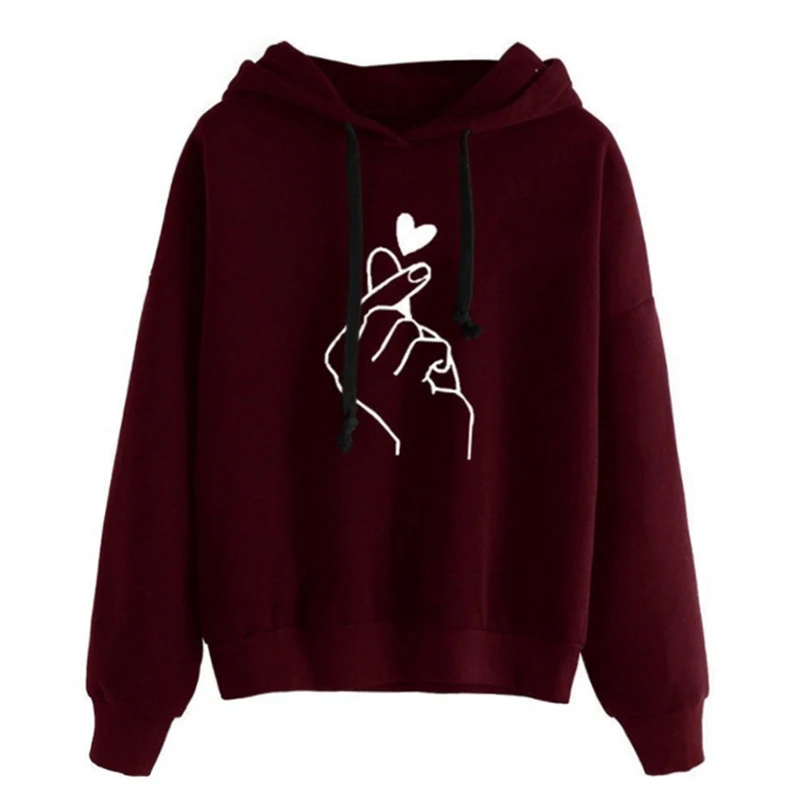 

Women Sweatshirt Hoody Hooded Love Printed Casual Pullovers Girls Long Sleeve Spring Autumn Winter Womans Clothng Summer