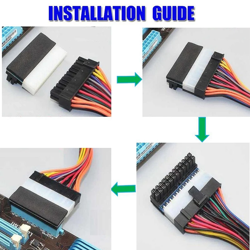 

Atx 24 Pin Female To 24 Pin Male Right Angle Adapter For Desktop Pc Power Supply