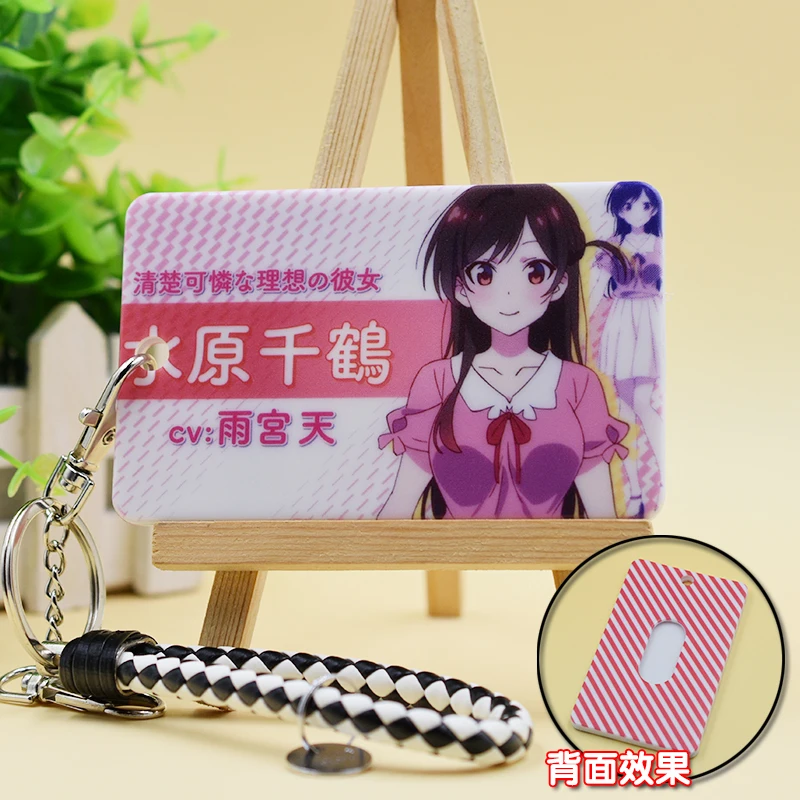 Anime Rent A Girlfriend Mizuhara Chizuru ABS Student ID Bus Bank Card Holder Keychain Case Cover Pendant Toy Cosplay |