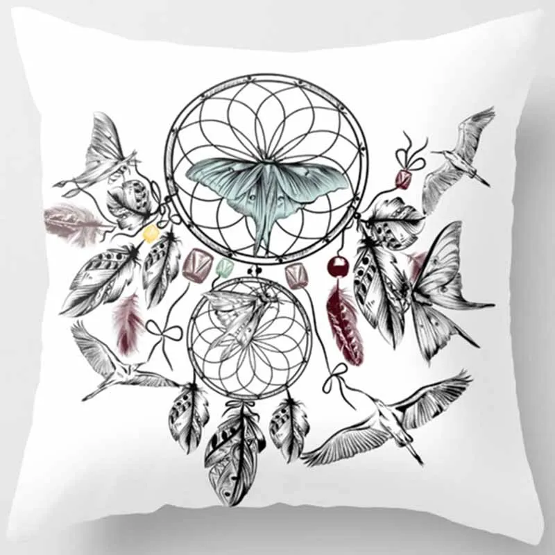 Горячая Распродажа красота перо Подушка Чехол в стиле бохо стиль квадратные
