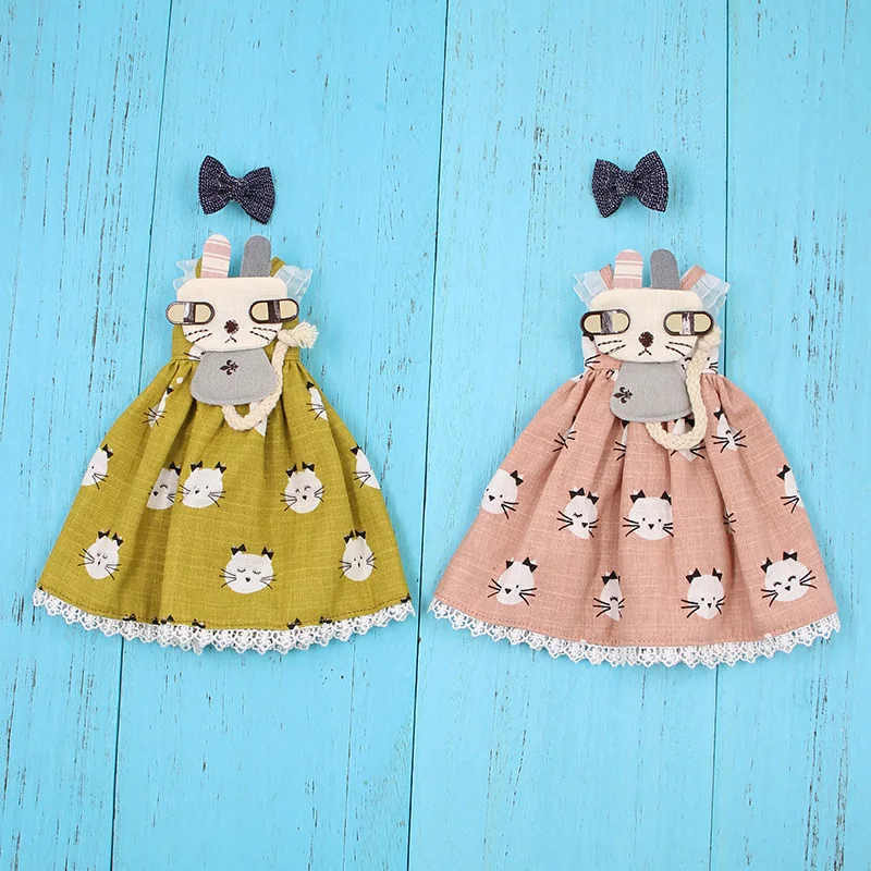 

Doll Accessories Clothes Cute Cat Print Dress with Hairpin Set Fit for Blyth Doll 1/6 BJD Azone Licca ICY Doll Gifts for Girls