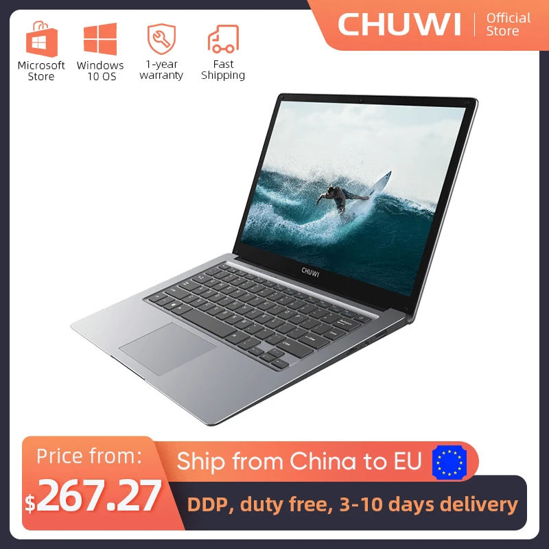 

CHUWI HeroBook Pro+, 13.3 Inch, 3200*1800 Resolution, Intel Celeron J3455 Processor, LPDDR4 8GB, 128GB ROM, Windows 10, Laptop