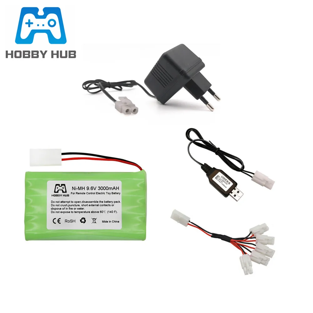 

9.6v 3000mah nimh Battery + 9.6v Charger For Rc toys Car Tank Train Robot Boat Gun AA AA Ni-MH 9.6v 2400mah NiMH Battery Pack
