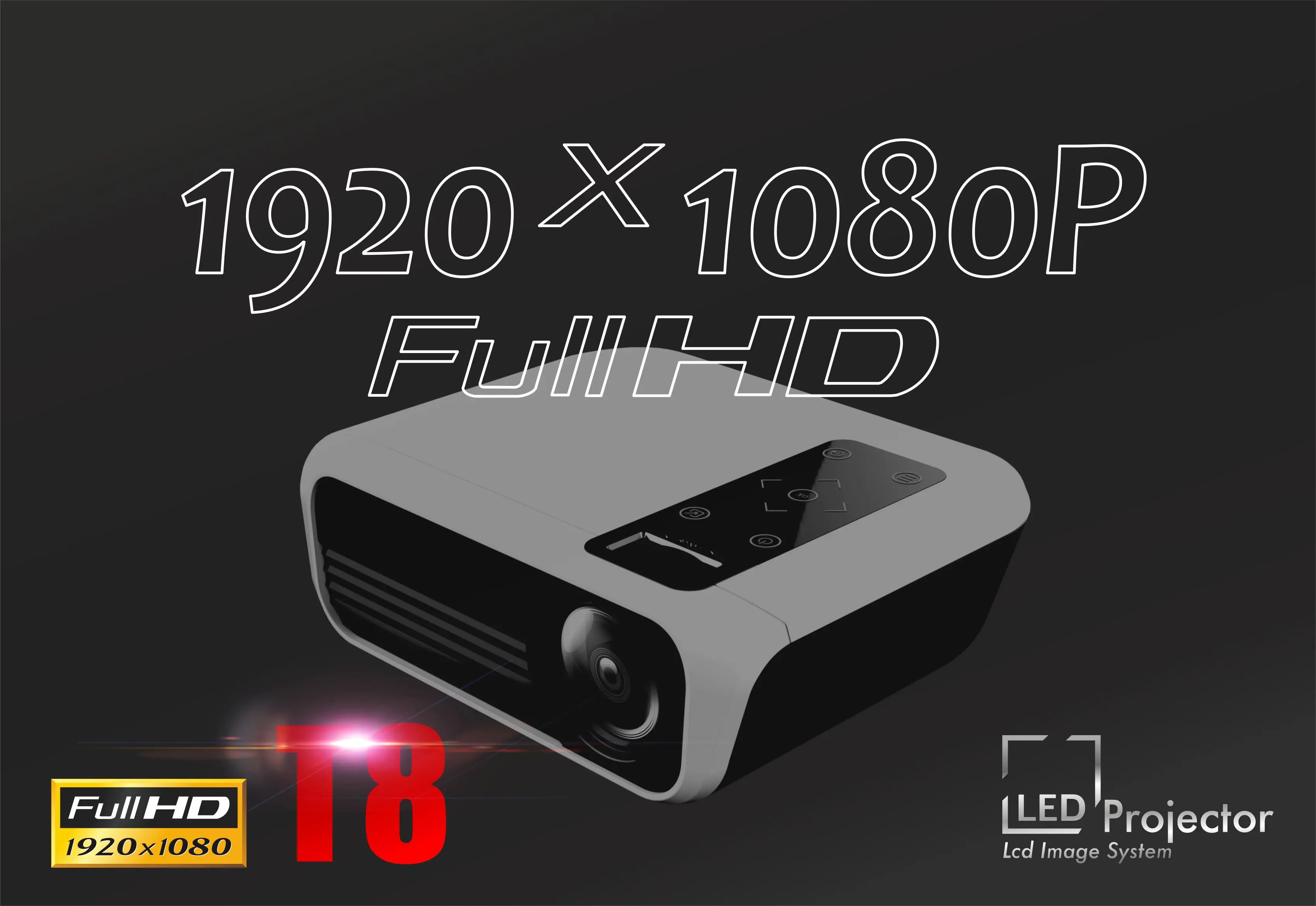 ByJoTeCH T8 светодиодный проектор 1920*1080 Full HD 1080P Android 7,1 4500 люменов Amlogic S905 2G 16G Proyector Beame домашний кинотеатр