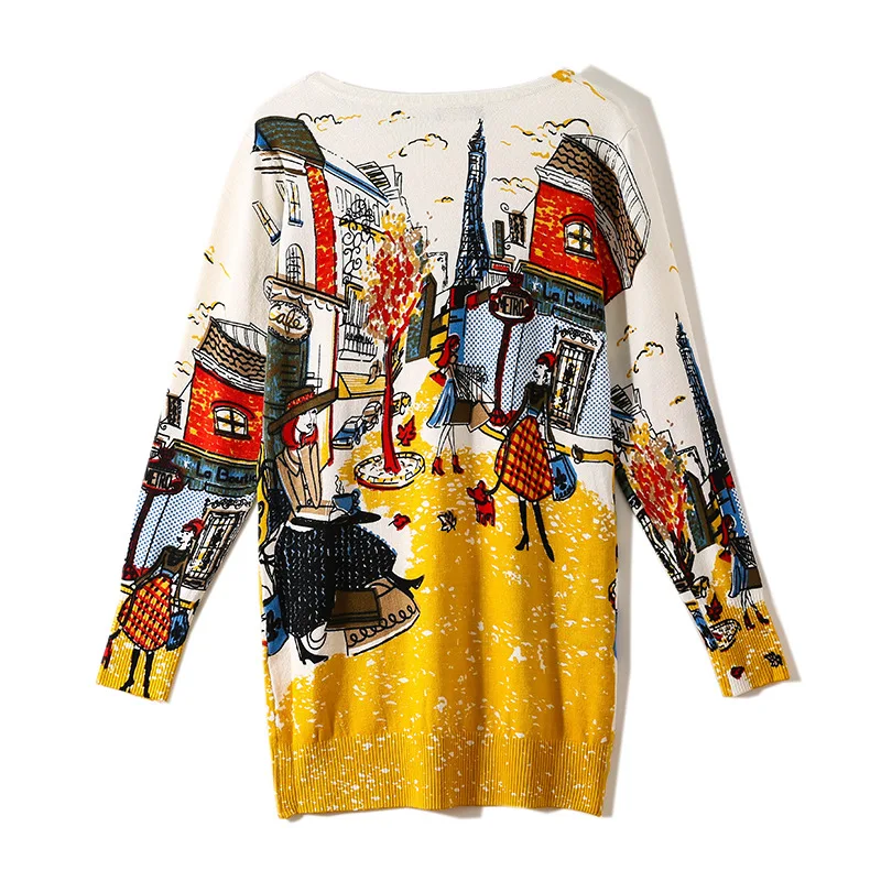 Горячая распродажа женский свитер с принтом осенне-зимняя одежда Однотонный