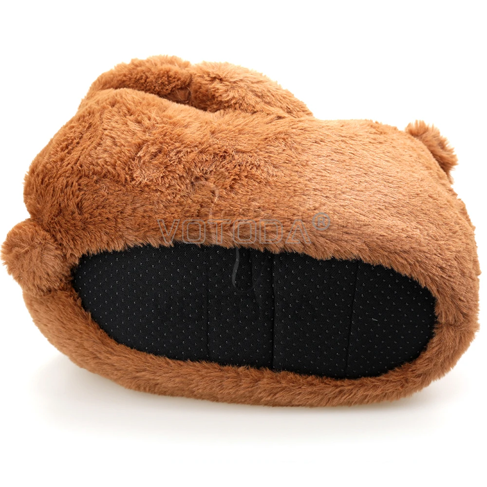 Плюшевые тапочки для детей милые Мультяшные меховые сланцы детские домашние