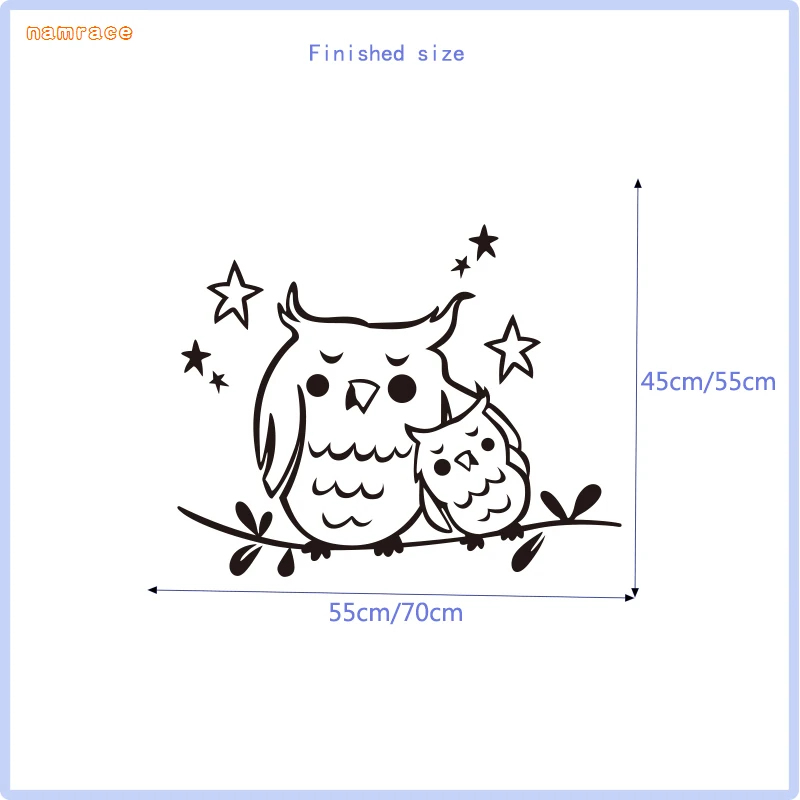 Sticker Bird Mother Baby Owl Vinyl Carving Removable Wall Decal Art Wallpaper Original Fashion Decorative Painting DD0611 | Дом и сад