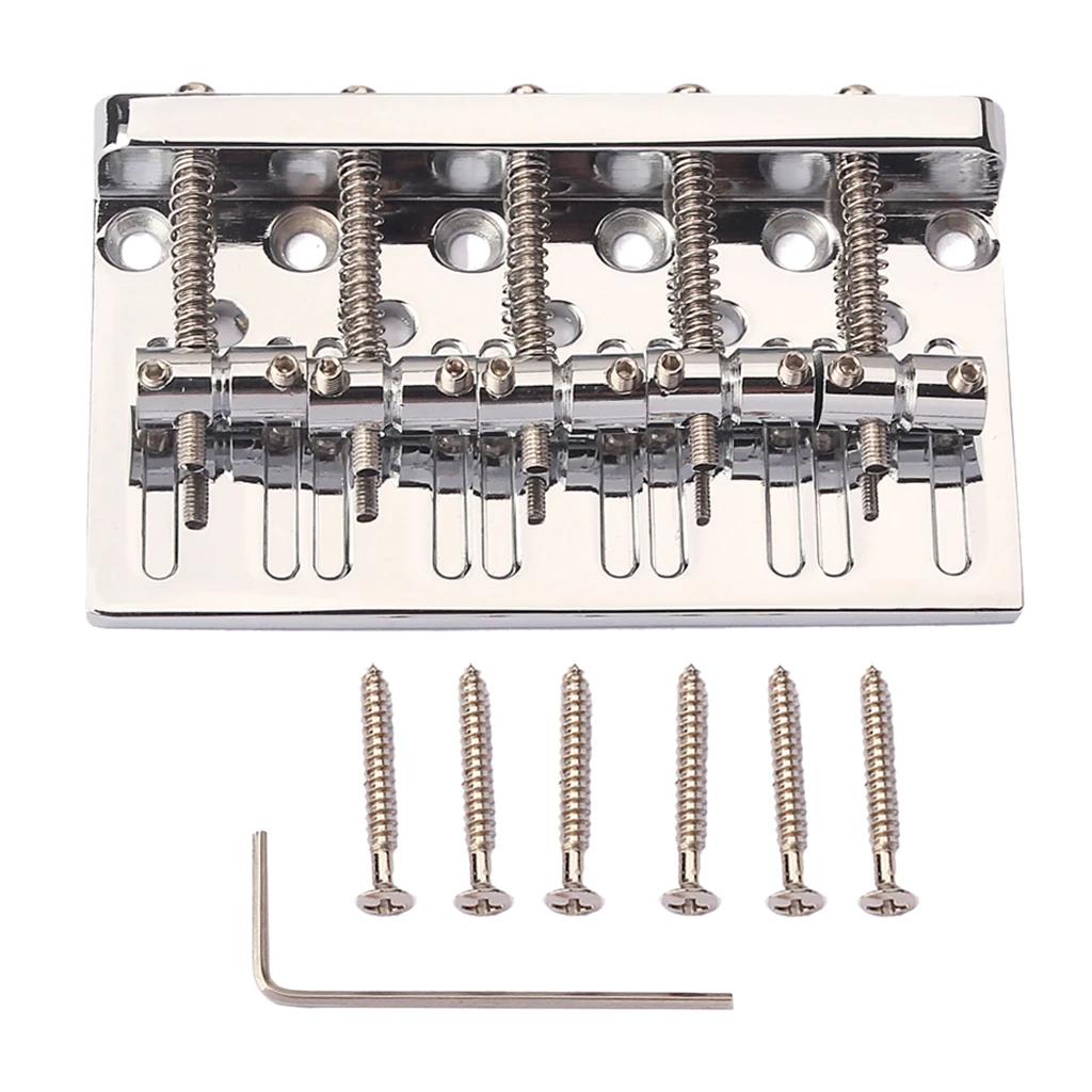 

5 String Metal Bass Bridge with Slotted Bass Electric Guitar Bridge Parts