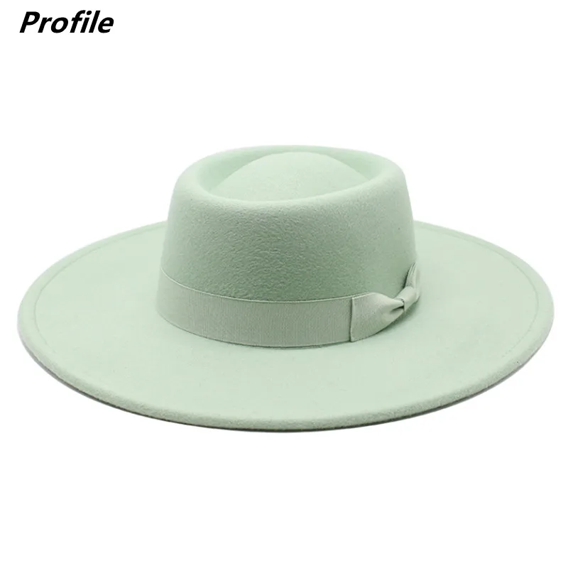 Wholesale price Fedora hat winter circular concave convex surface flat top fashion men and women felt jazz hat Fedora шляпа женс