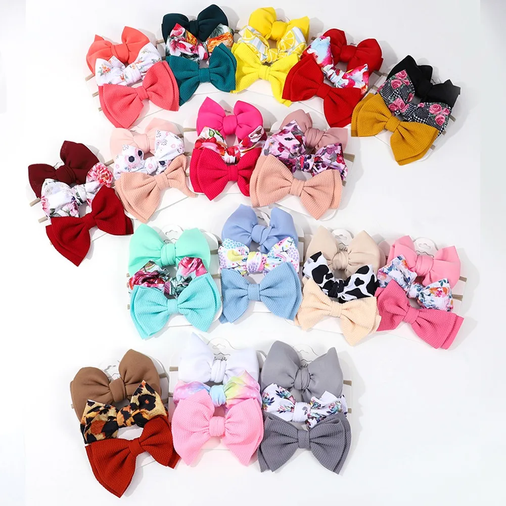 

Hot Selling Baby Girls And Boys Headbands With Bow Solid And Print Clothing Gifts Little Accessories Bandeau