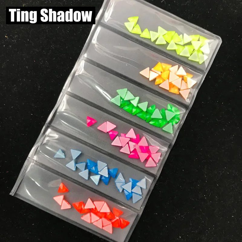 5x5mm triangle Падение Наветт сердце флуоресцентный кристалл светящийся не исправление ногтей неоновые Стразы 3D украшение для ногтей лицо аксессуары с драгоценными камнями - Цвет: 5x5mm triangle
