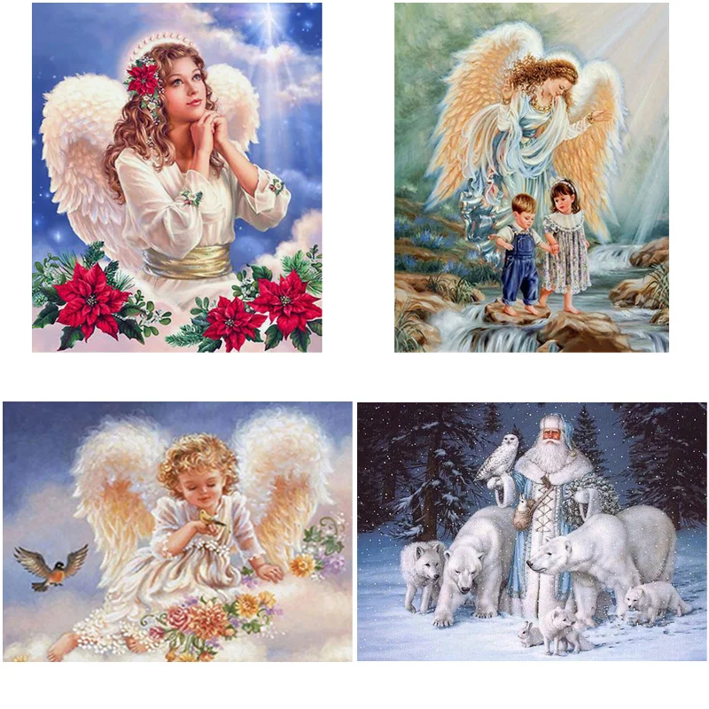 

DIY 5D Diamond Painting Angel Diamond Embroidery Cartoon Cross Stitch Full Round Drill Rhinestones Art Home Decor Manual Gift