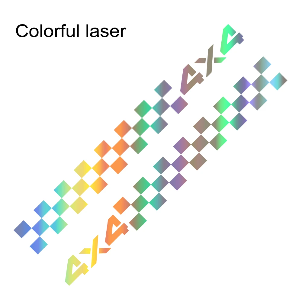 Colorful Laser 2 шт. автомобильные боковые юбки наклейки Авто DIY виниловая пленка стильные графические наклейки гоночный Спорт тюнинг для Suzuki Jimny автомобильные аксессуары - Название цвета: Colorful Laser