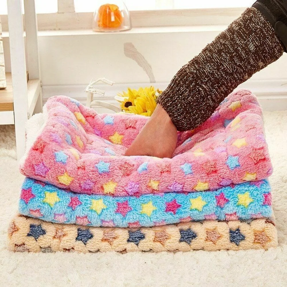 Зимний Теплый мягкий Флисовое одеяло для животных щенков котят матрас подушка
