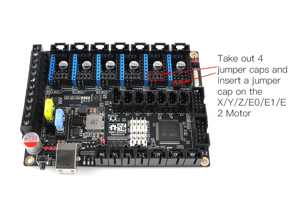S6 V1.2 плата управления 32 бит с шаговым двигателем 4 шт. TMC2209 V3.0 Uart Летающий провод MX разъем VS F6 V1.3 SKR V1.3