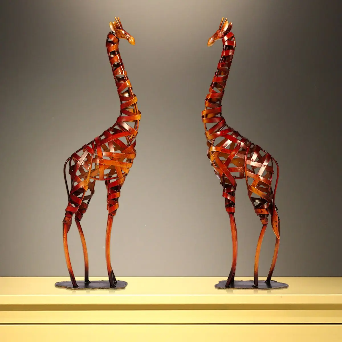 Металлическая статуэтка жирафа Tooarts украшение для дома интерьера офиса|Статуи и